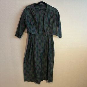 Vintage 1960s Dress with Jacket. Size Small.